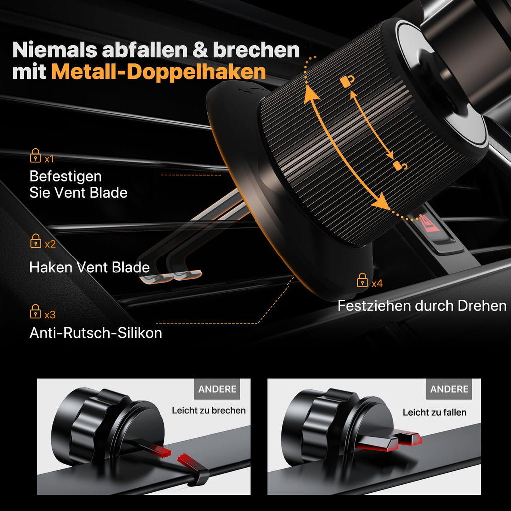 Handyhalterung für die Lüftung