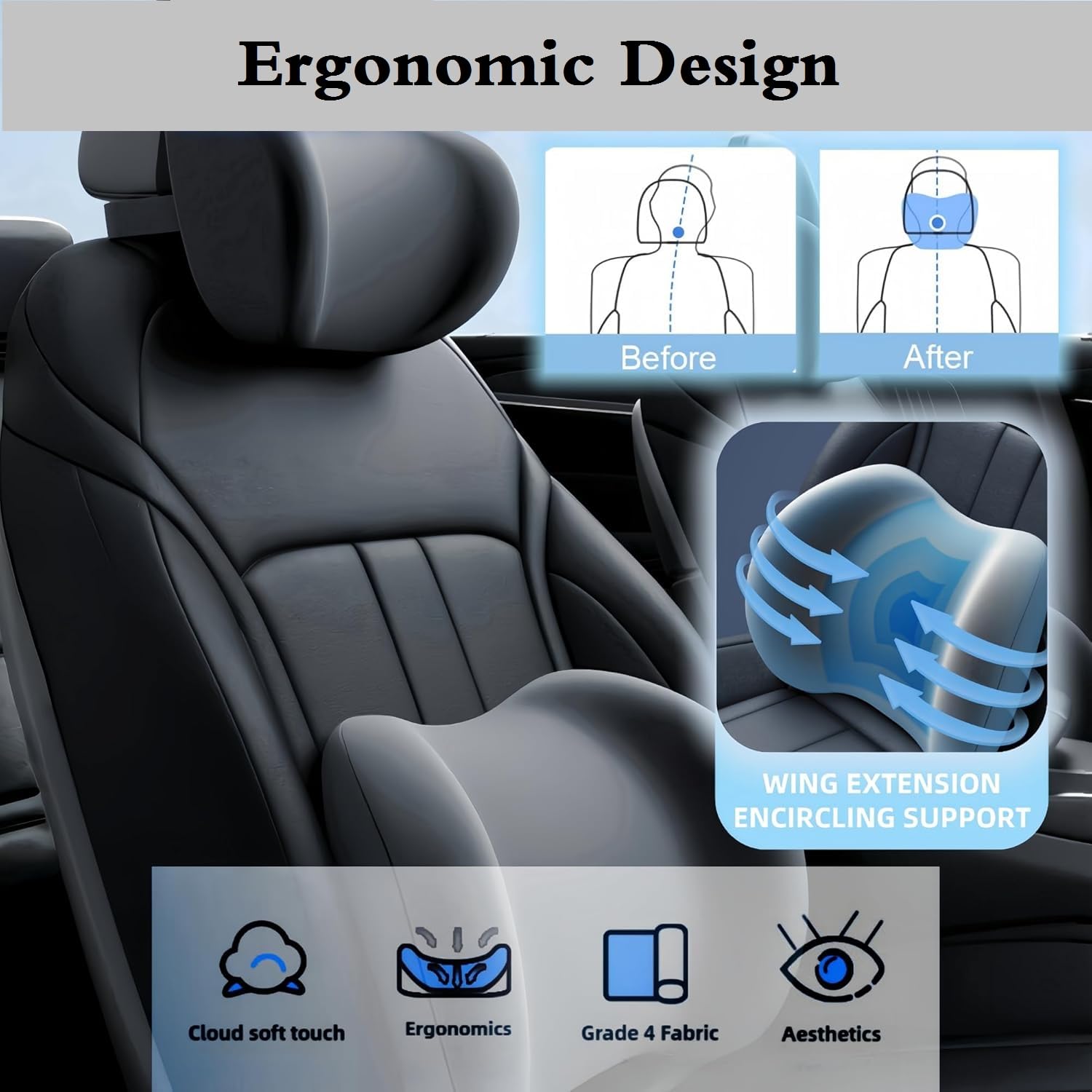 Auto-Nackenkissen (Memory-Schaum)