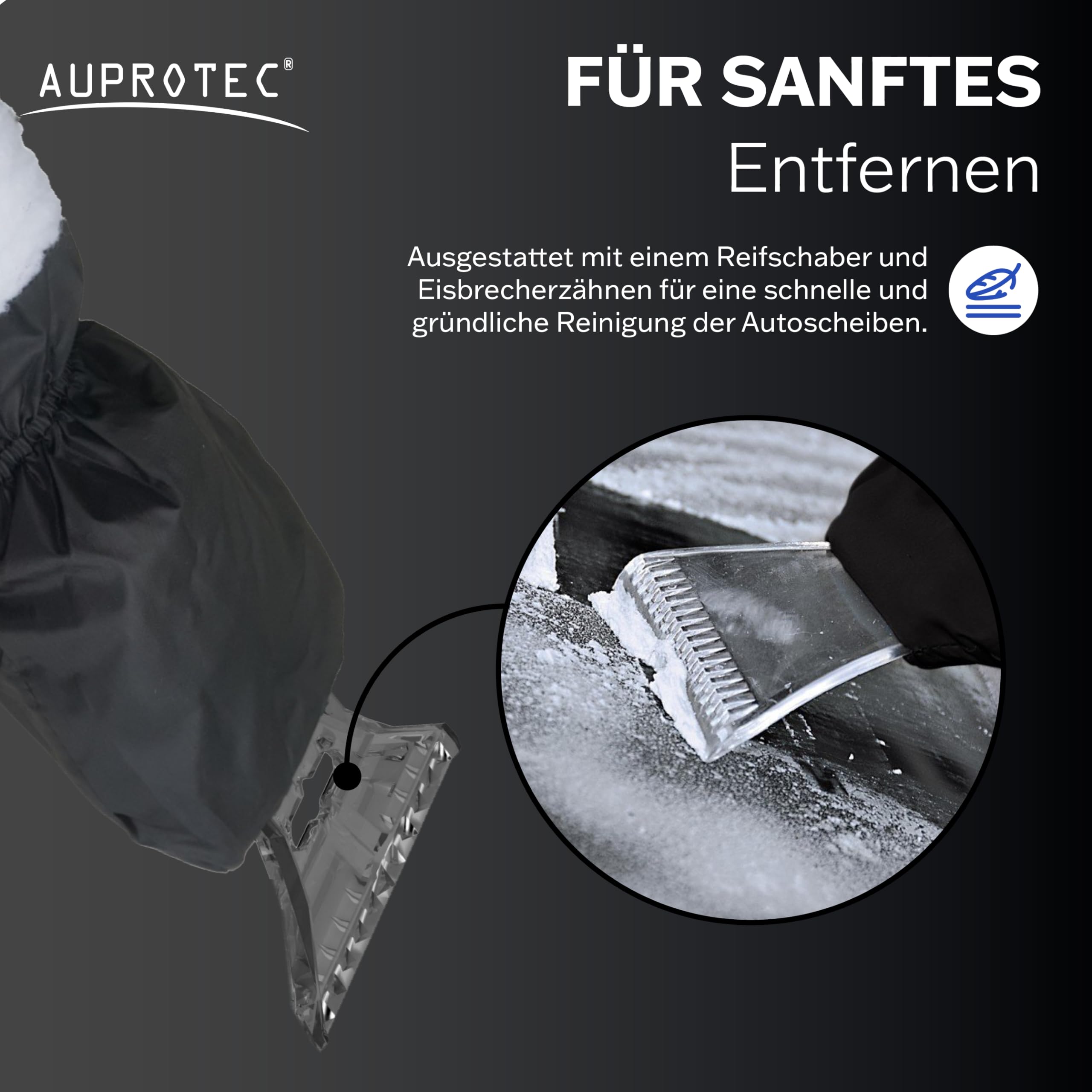 Eiskratzer mit Schutzhandschuh